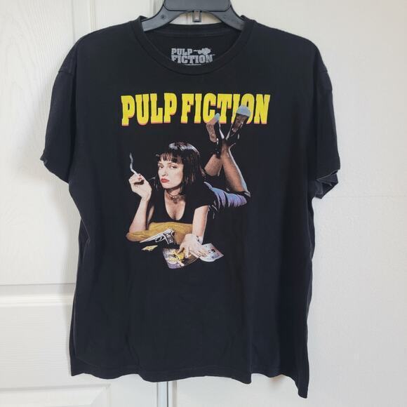 Pulp Fiction Movie‎ 1994 Black Crewneck Short Sleeve Shirt 100% Cotton Sz Large - Picture 1 of 11